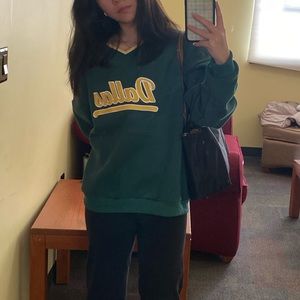 Edikted dark green yellow embroidered Dallas variety graphic sweatshirt